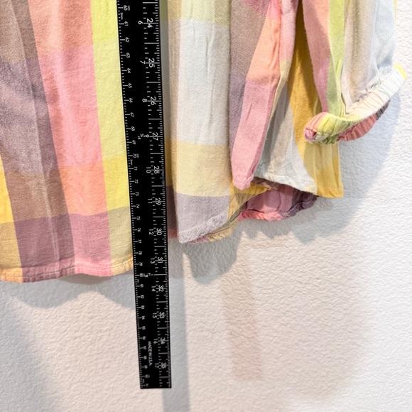 Seven7 Melissa McCarthy Pastel Gingham Boho Tunic Blouse Spring Easter Outfit 3X - Picture 6 of 9